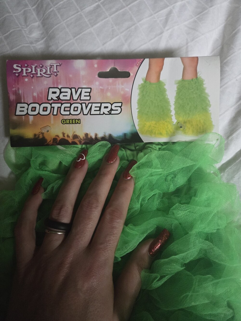 Spirit Neon Green Rave Bootcovers - Bright Lime Party Footwear